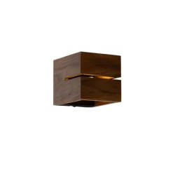 Landelijke wandlamp walnoot hout 9,7 - Transfer Groove