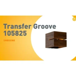Landelijke wandlamp walnoot hout 9,7 - Transfer Groove