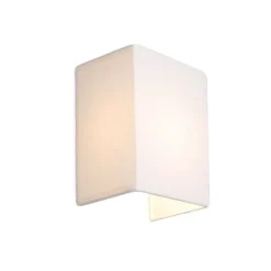 Landelijke wandlamp wit met stoffen kap - Vete