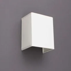 Landelijke wandlamp wit met stoffen kap - Vete