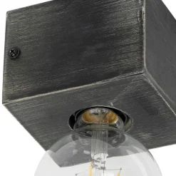 Landelijke wandlamp zwart hout - Bloc