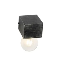 Landelijke wandlamp zwart hout - Bloc