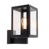 Landelijke wandlamp zwart IP44 - Sutton Up