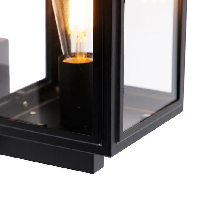 Landelijke wandlamp zwart IP44 - Sutton Up