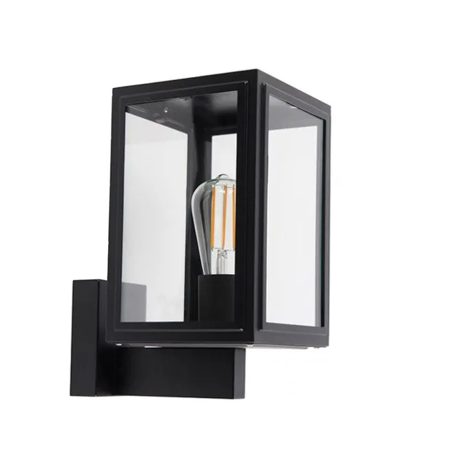 Landelijke wandlamp zwart IP44 - Sutton Up