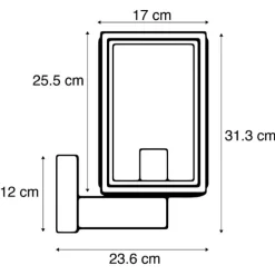 Landelijke wandlamp zwart IP44 - Sutton Up