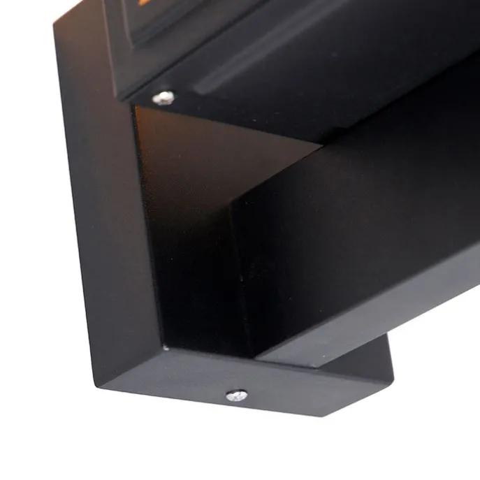 Landelijke wandlamp zwart IP44 - Sutton Up