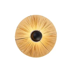 Landelijke wandlamp zwart met touw 45 cm - Leia