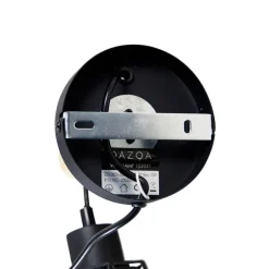 Landelijke wandlamp zwart met hout - Dami Frame