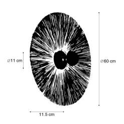 Landelijke wandlamp zwart met touw 60 cm - Leia