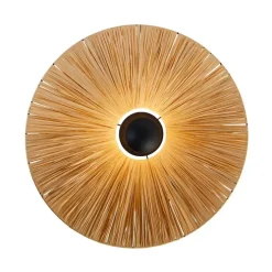 Landelijke wandlamp zwart met touw 60 cm - Leia