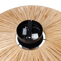 Landelijke wandlamp zwart met touw 60 cm - Leia