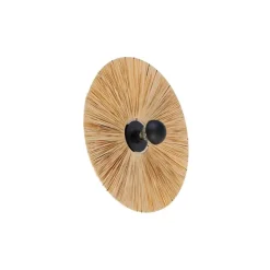 Landelijke wandlamp zwart met touw 60 cm - Leia