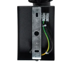 Landelijke wandlamp zwart met hout - Chon