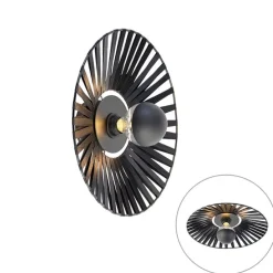 Landelijke wandlamp zwart 40 cm - Leia