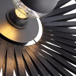 Landelijke wandlamp zwart 40 cm - Leia