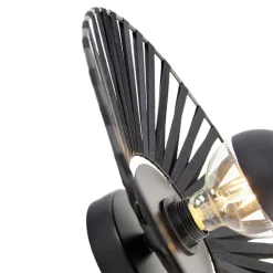 Landelijke wandlamp zwart 40 cm - Leia