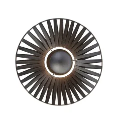 Landelijke wandlamp zwart 40 cm - Leia