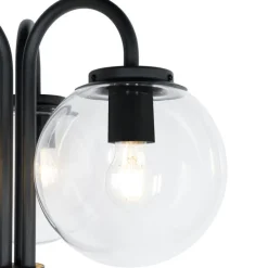 Lantaarn zwart met helder glas 200 cm 3-lichts IP44 - Sfera