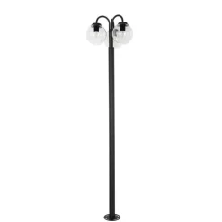 Lantaarn zwart met helder glas 200 cm 3-lichts IP44 - Sfera