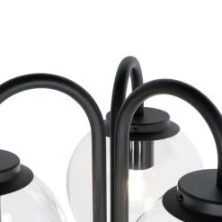 Lantaarn zwart met helder glas 200 cm 3-lichts IP44 - Sfera
