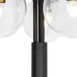 Lantaarn zwart met helder glas 200 cm 3-lichts IP44 - Sfera