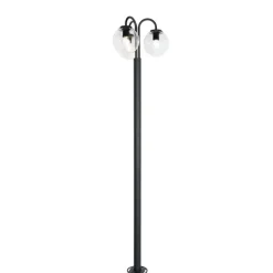 Lantaarn zwart met helder glas 200 cm 3-lichts IP44 - Sfera