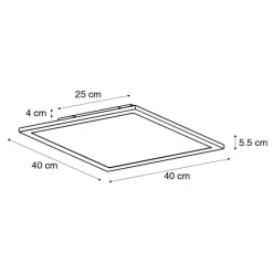 LED paneel staal 40 cm incl. LED en afstandsbediening - Liv