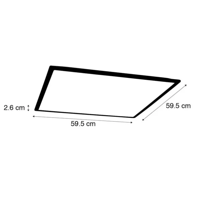 Led paneel voor systeem plafond wit vierkant dimbaar in kelvin - Pawel