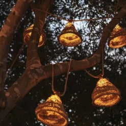 Lichtsnoer bruin 8m incl. LED 10-lichts IP44 solar oplaadbaar - Maro