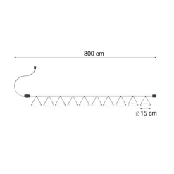Lichtsnoer bruin 8m incl. LED 10-lichts IP44 solar oplaadbaar - Maro