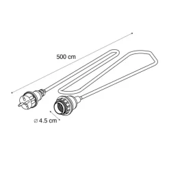 Lichtsnoer bruin met stekker en E27 fitting 5m IP54 - Arteixo
