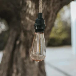 Lichtsnoer bruin met stekker en E27 fitting 5m IP54 - Arteixo