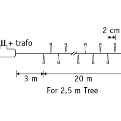 Lichtsnoer groen met 1000 LED's wit 20m IP44 - Prancer