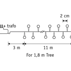 Lichtsnoer groen met 550 LED's wit 14m IP44 - Comet