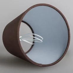 Linnen klemkap bruin rond schuin 12/8/11