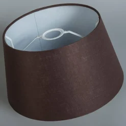 Linnen lampenkap bruin rond schuin 35/30/18