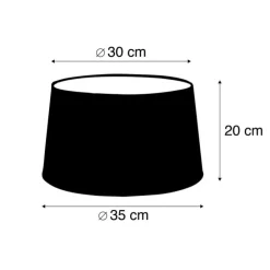 Linnen lampenkap bruin rond schuin 35/30/18
