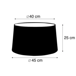 Linnen lampenkap donkergrijs rond schuin 45/40/25