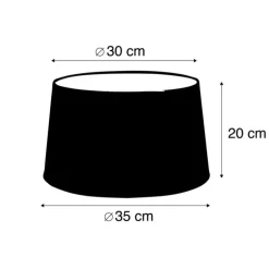 Linnen lampenkap grijs rond schuin 35/30/18