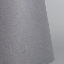 Linnen lampenkap grijs rond schuin 35/30/18
