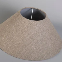 Linnen lampenkap grijs rond schuin 40/15/16