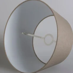 Linnen lampenkap taupe rond schuin 35/30/18