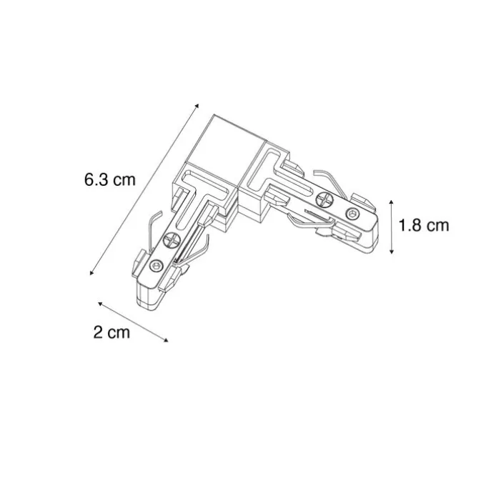 L-Koppelstuk rail wit 1-fase - Slimline