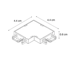 L-Koppelstuk rail zwart 1-fase - Magnetic