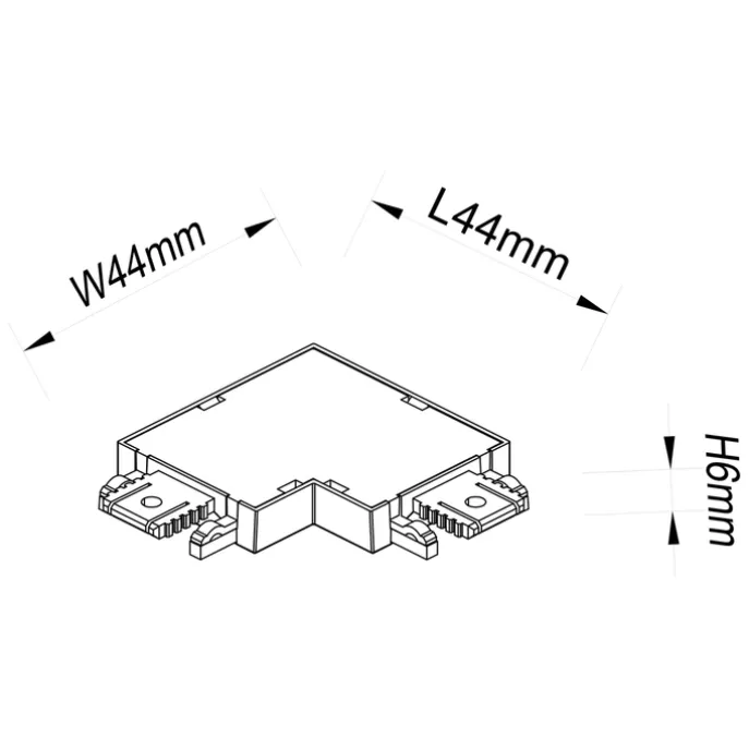 L-Koppelstuk rail zwart 1-fase - Magnetic
