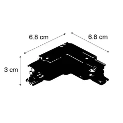 L-Koppelstuk voor 3-fase rail wit rechts - 3-Phase