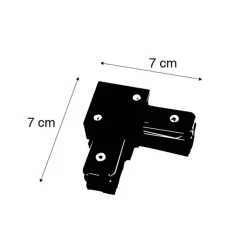 L-Koppelstuk voor 1-fase rail zwart - Iconic