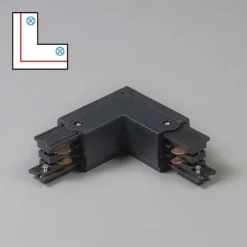 L-Koppelstuk voor 3-fase rail zwart links - 3-Phase