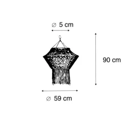 Macrame lampenkap naturel 90 cm